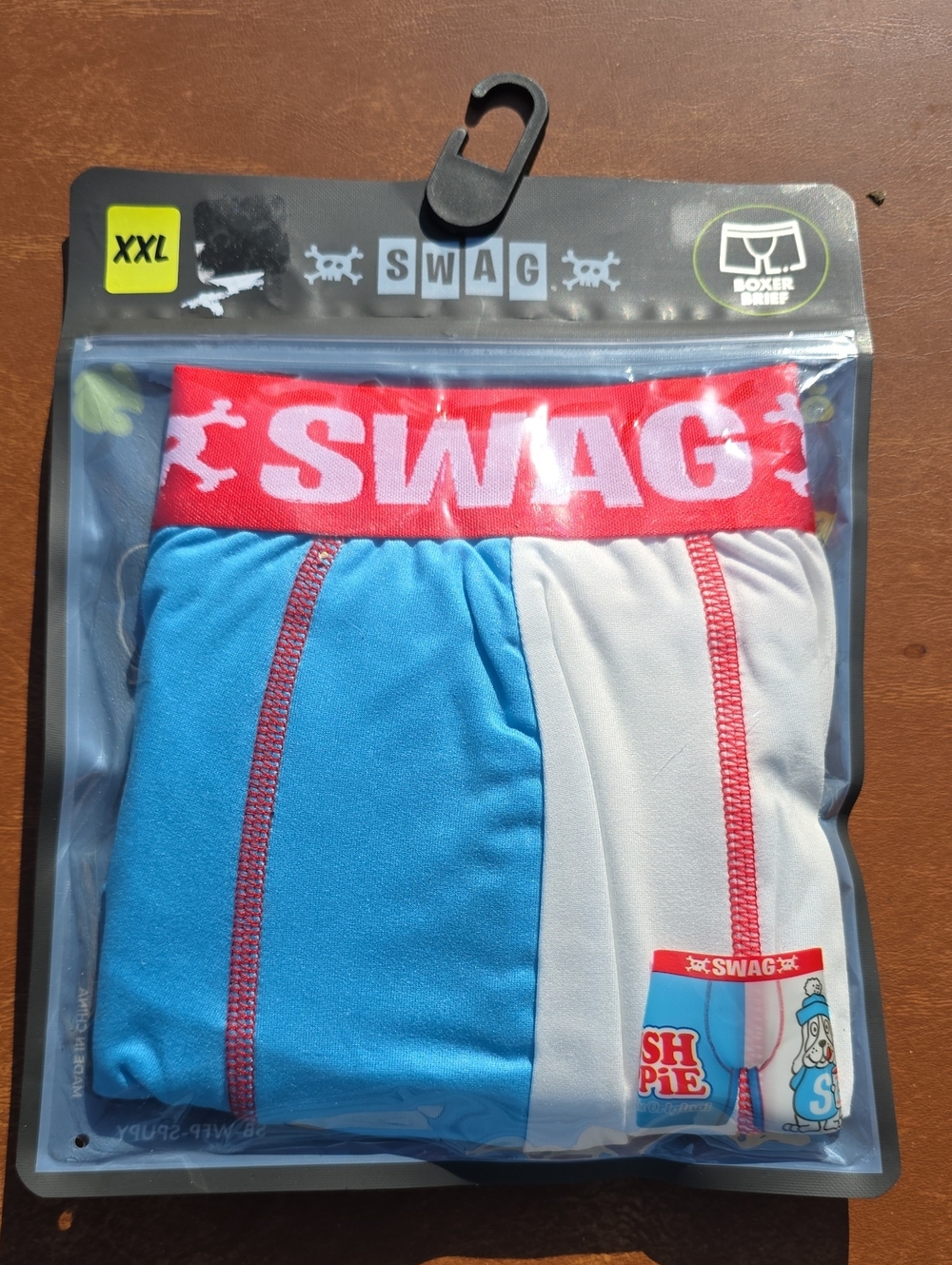 Men's Boxer Briefs - Slush Puppy Blue & White (XXL)